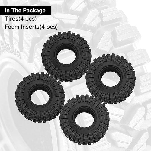 1/18~1/24 TRX4M SCX24 FCX24 ミニクローラー用 1.0インチ キング トレッカー A/T タイヤ (4本)(スーパーソフトラバー) (62*22mm) (T1014)