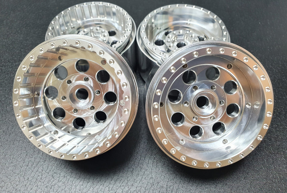 H-TECH RC 1/10 1.9インチ アルミ メタル ビードロック ホイール 4本 (HTW1.9-01)