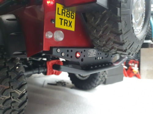 H-TECH 1/10 トラクサス TRX4適合 ランドローバー ディフェンダー アルミニウム メタル リアバンパー(LED付き)