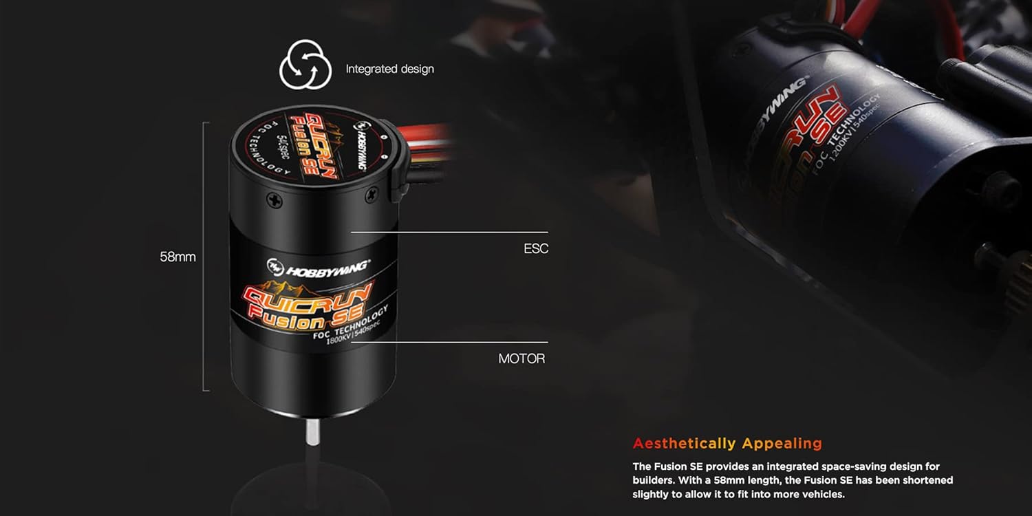 ホビーウィング クイックラン フュージョンSE FOC 2-in-1 ESC & モーターシステム (1200Kv) Hobbywing QuicRunFusion SE