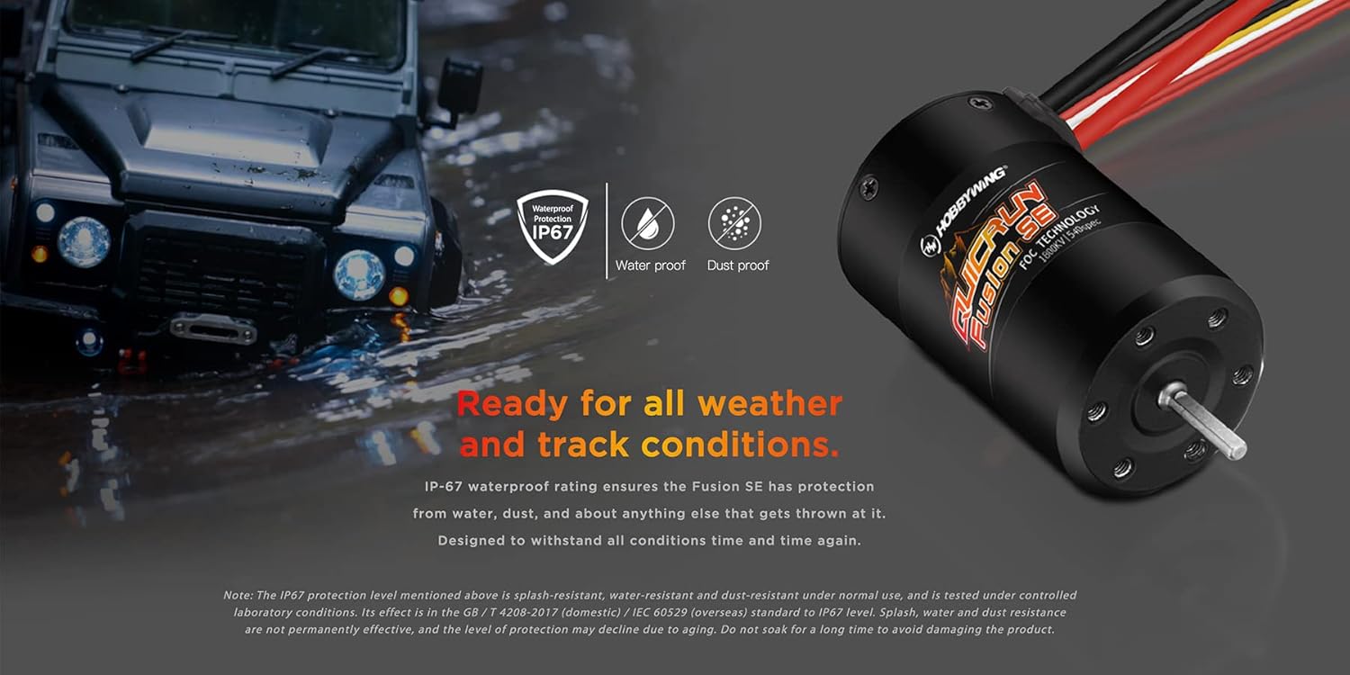 ホビーウィング クイックラン フュージョンSE FOC 2-in-1 ESC & モーターシステム (1200Kv) Hobbywing QuicRunFusion SE