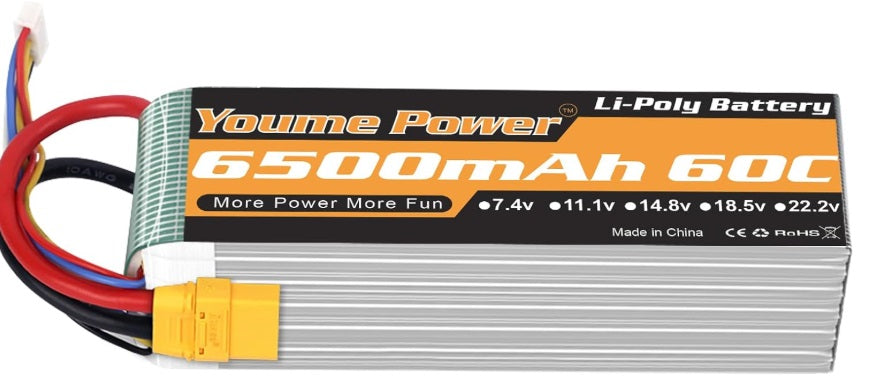 4S Lipoバッテリー、14.8V Lipo 4S 6500mAh 60C XT90、T型プラグ - RCTRAIL