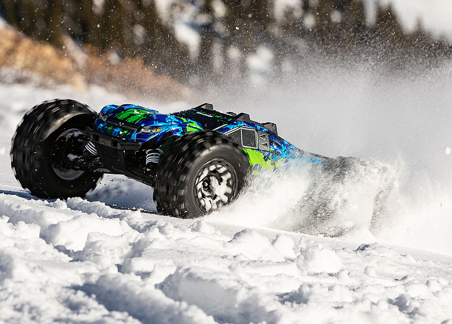 トラクサス 1/10 スレッジハンマータイヤ&5スポーク2.8インチ ブラックホイール 12mm六角ハブ (2本)6792