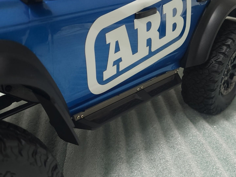 H-TECH 1/10 トラクサス TRX4適合 ブロンコ アルミメタルサイドステップ&ロックレール 「ラプタータイプ」