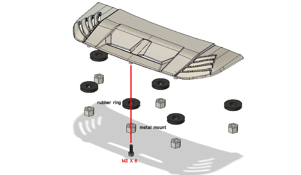 H-TECH 1/10 トラクサス TRX4適合 ブロンコ アルミメタルフード "ラプタータイプ"
