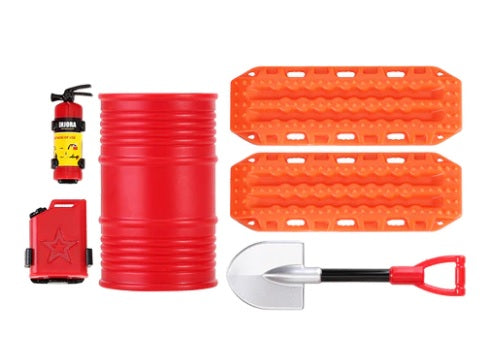 1/18 1/24 RC クローラー用 ミニ燃料タンク、消火器、ショベル、ドラム、スケールアクセサリー セット TRX4M SCX24 ミニッツ4X4などに