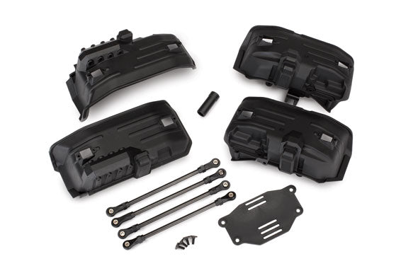 トラクサス TRX4 シャーシ変換キット(ロングからショートホイールベース)(リア上部および下部サスペンションリンク、フロントおよびリアインナーフェンダー、ショートメスハーフシャフト、バッテリートレイ、3x8mm FCS(4個)を含む) 8058