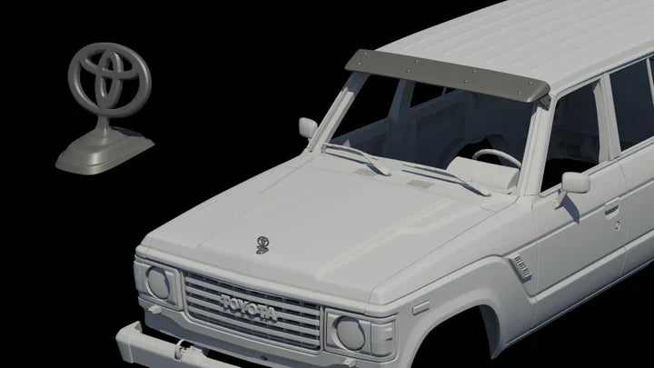 1/10 ランドクルーザー60 FJ60 丸目 ボディ組み立てキット+ 専用ボディ MUSC01 組み立てシャーシキット セット