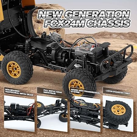FMS 1:24 FCX24M ランドローバー ディフェンダーD90 キャメル トロフィー エディション RTR
