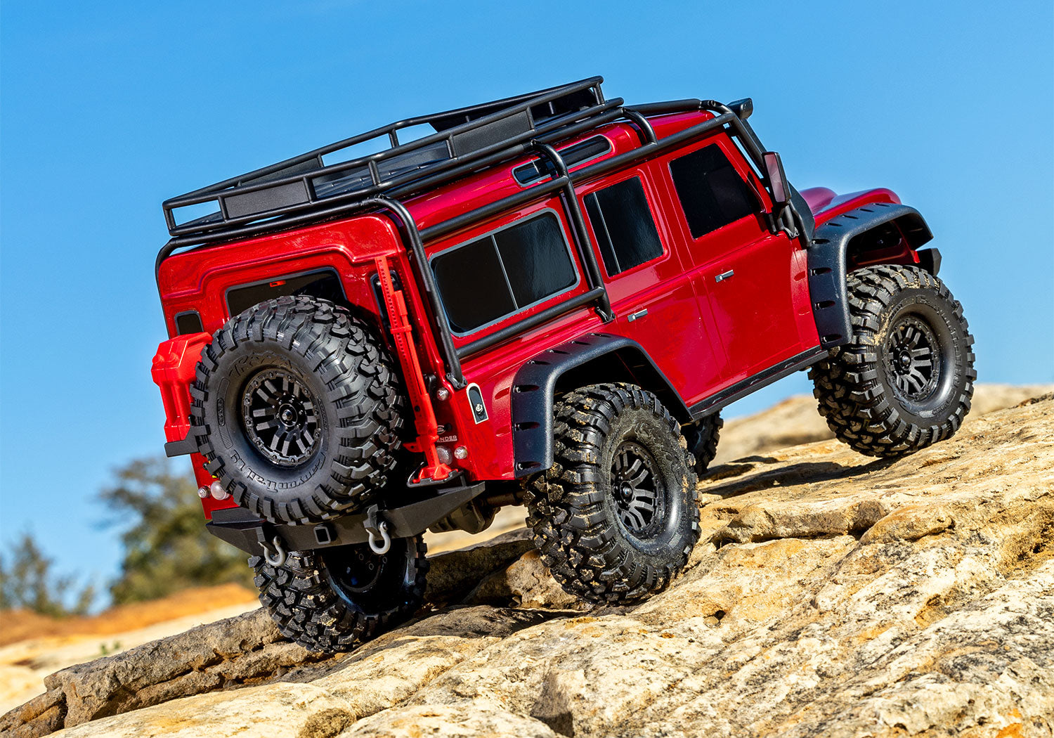 【 トラクサスリンク モジュール 6511 付属 】トラクサス TRX4 ランドローバー ディフェンダーD110 RTR レッド クリップレスボディ 82256-4 - RCTRAIL