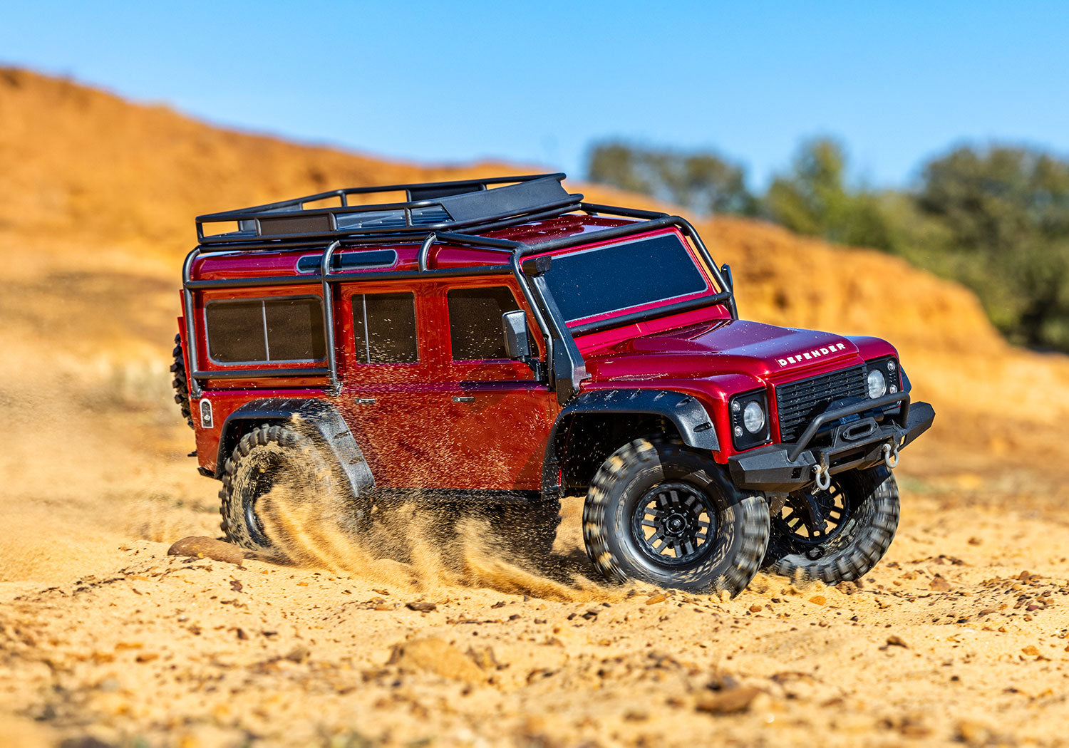 【 トラクサスリンク モジュール 6511 付属 】トラクサス TRX4 ランドローバー ディフェンダーD110 RTR レッド クリップレスボディ 82256-4 - RCTRAIL