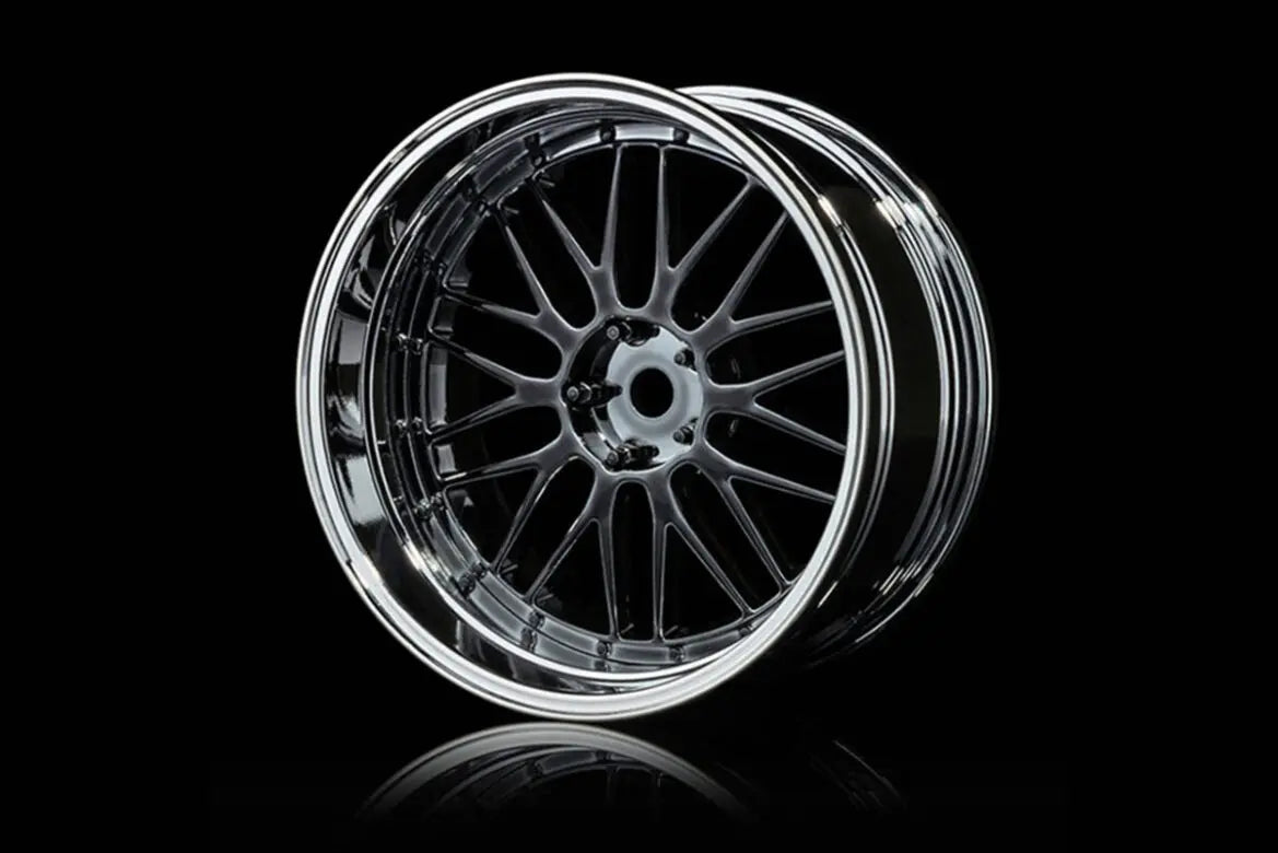 MST LMホイールセット 可変オフセット 黒メッキ・銀メッキリム 4個入 832101SBK