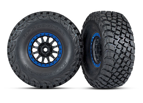 トラクサス UDR タイヤとホイール、組み立て済み、接着済み(赤、青 Method Race Wheels® 101 )(ビードロックホイール、BFGoodrich® Baja KR3 タイヤ)(2本) 8472 8474 (オレンジ、赤、青)