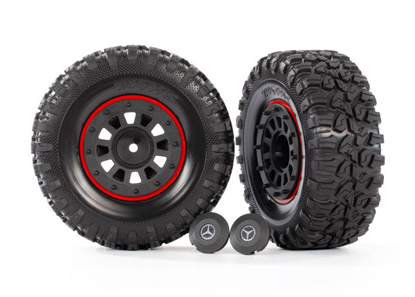 Traxxas TRX-6 メルセデス ベンツ G63 タイヤホイールセット 2本 組み立て接着済み (2.2 インチ ブラック Mercedes-Benz、Canyon RT ) 8874