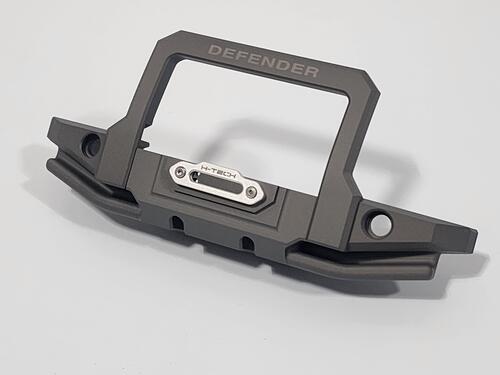 H-TECH 1/10 トラクサス TRX4適合 ランドローバー ディフェンダー アルミニウム メタル フロント バンパー(LED付き)