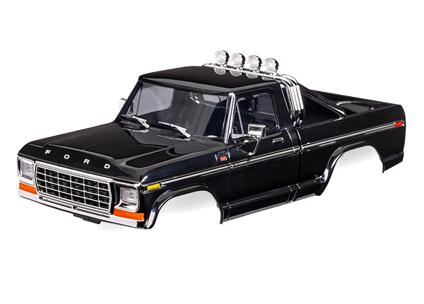 1/18 TRX4M フォード F-150 トラック (1979) 塗装済み完成品ボディ 黒 9812BLK
