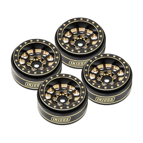 1/18 1/24 RCクローラー用 1.0 Plus 12本スポーク 真鍮ビードロックホイール 42g/個 オフセット -3.75mm 4個 YQW-1101(各色)