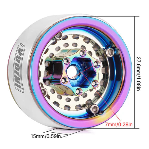 1/18 1/24 RCクローラー用 タービン 1.0インチ アルミビードロックホイール DGW-1055CL