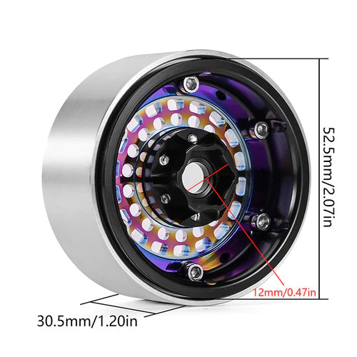 1/10 RCクローラー用 タービン 1.9インチ アルミビードロックホイール オフセット -10mm (4本)