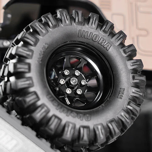 1.3インチ スタンプスチールホイール - 4.05mmオフセット 1/24 1/18 RCクローラー用 (W1312) YQW-1312BK 各色