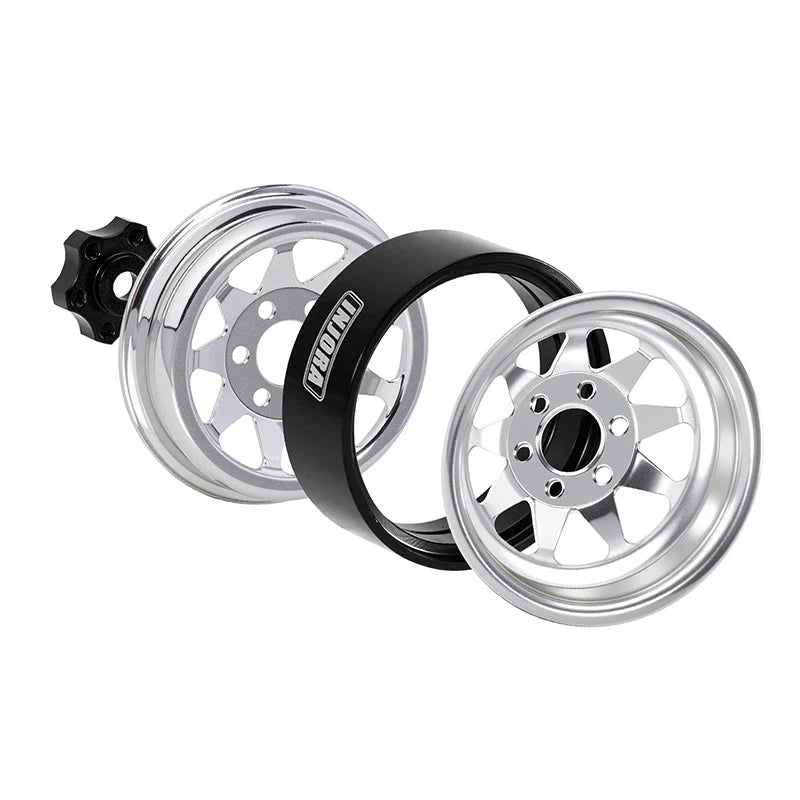 1.3インチ スタンプスチールホイール - 4.05mmオフセット 1/24 1/18 RCクローラー用 (W1312) YQW-1312BK 各色