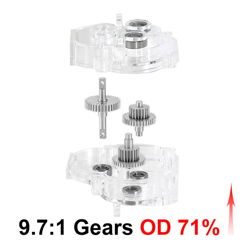 1/18 TRX4M用 アクリルハウジング付きトランスミッション