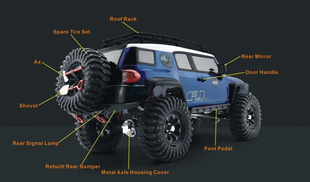 RGT 1/10 デザートフォックス FJ 4WD オフロード 313mm クローラー グレー デザートフォックス EX86120 イエロー