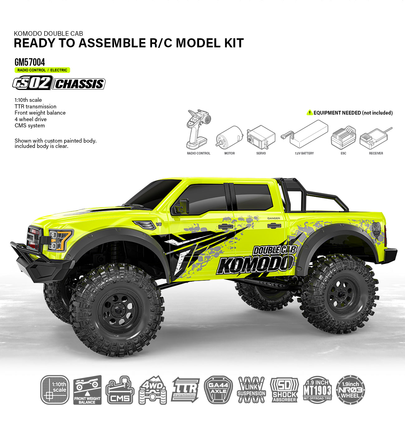 GMADE 1/10 GS02 KOMODO ダブルキャブ TS 組立式キット GM57004