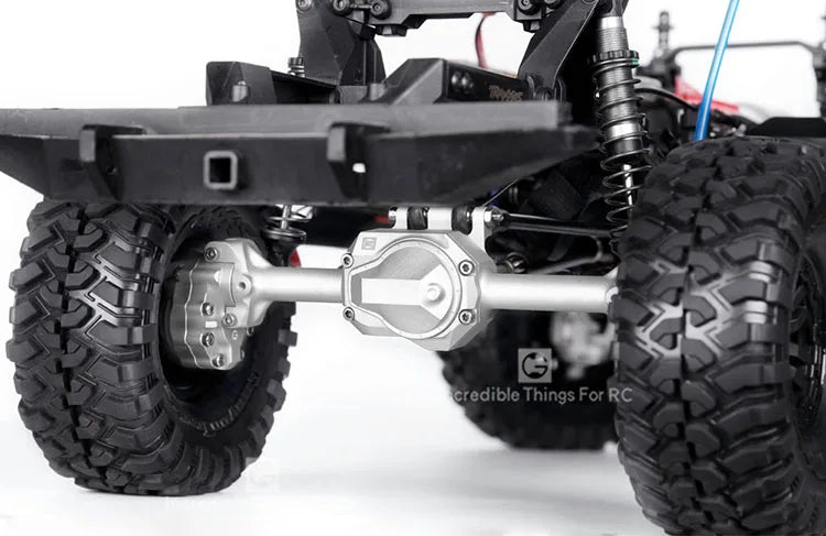 GRC Traxxas TRX-4用 G2 CNCアルミ製フロント&リアアクスルハウジング&ポータルドライブハウジングセット(ブラック、シルバー)