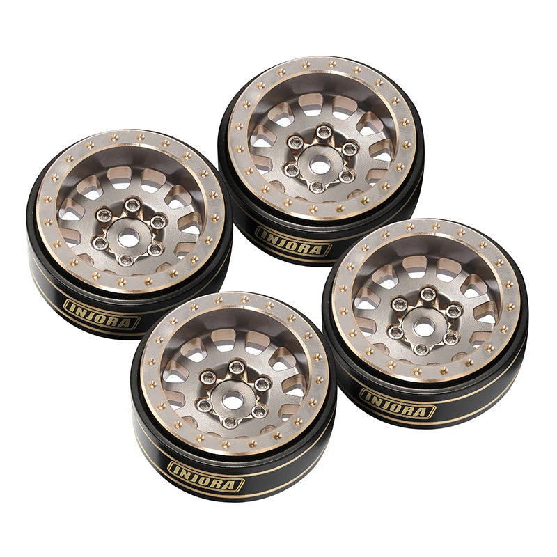 1/18 1/24 RCクローラー用 1.0 Plus 12本スポーク 真鍮ビードロックホイール 42g/個 オフセット -3.75mm 4個 YQW-1101(各色)