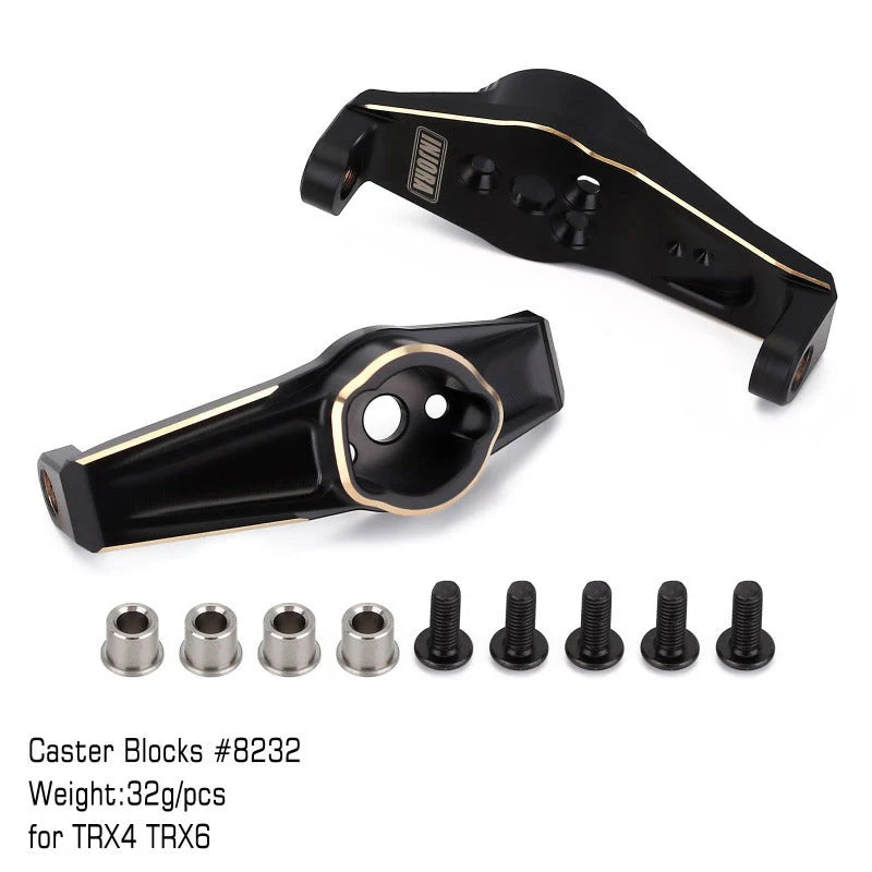 INJORA TRX-4 TRX-6用 ブラックコーティング 真鍮キャスターブロック Cハブ #8232