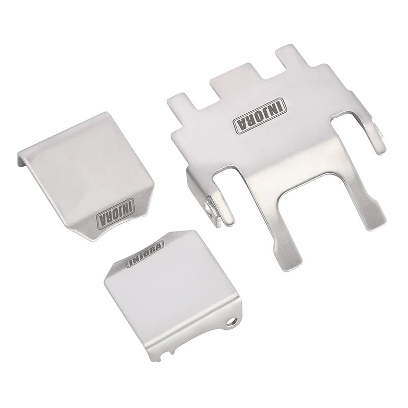 1/18 トラクサス TRX4M適合 ステンレススチール シャーシ アーマー スキッド プレート アクスル プロテクター