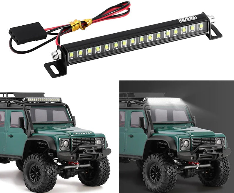 1/18 トラクサス TRX4M適合 16LED メタル ライトバー Y ワイヤー付き ディフェンダー用