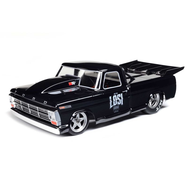 LOSI 1/10 '68 フォード F100 22S 2WD ノープレップ ドラッグトラック ブラシレス RTR、Losi Garage ブラック LOS03045T2