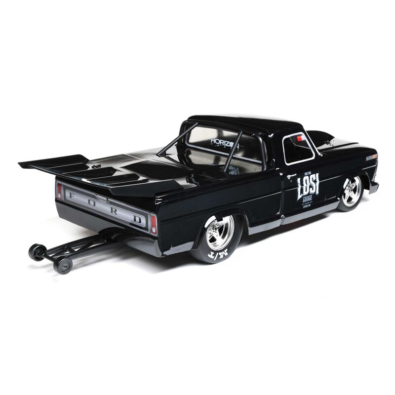 LOSI 1/10 '68 フォード F100 22S 2WD ノープレップ ドラッグトラック ブラシレス RTR、Losi Garage ブラック LOS03045T2