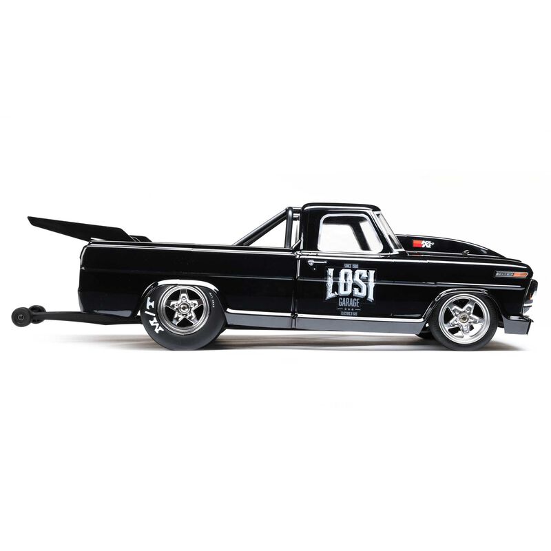 LOSI 1/10 '68 フォード F100 22S 2WD ノープレップ ドラッグトラック ブラシレス RTR、Losi Garage ブラック LOS03045T2