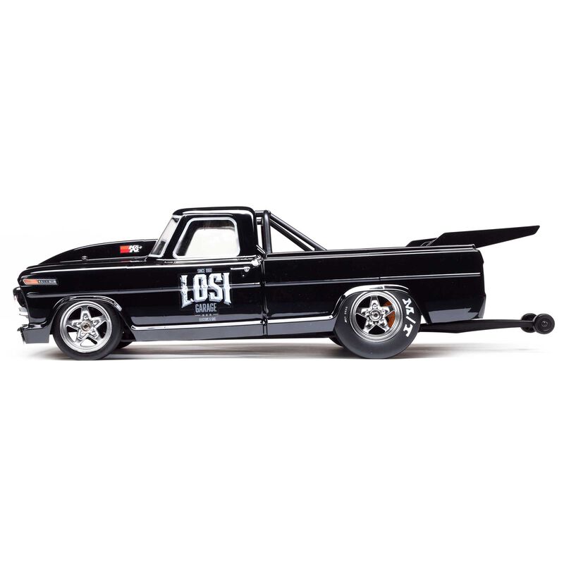LOSI 1/10 '68 フォード F100 22S 2WD ノープレップ ドラッグトラック ブラシレス RTR、Losi Garage ブラック LOS03045T2