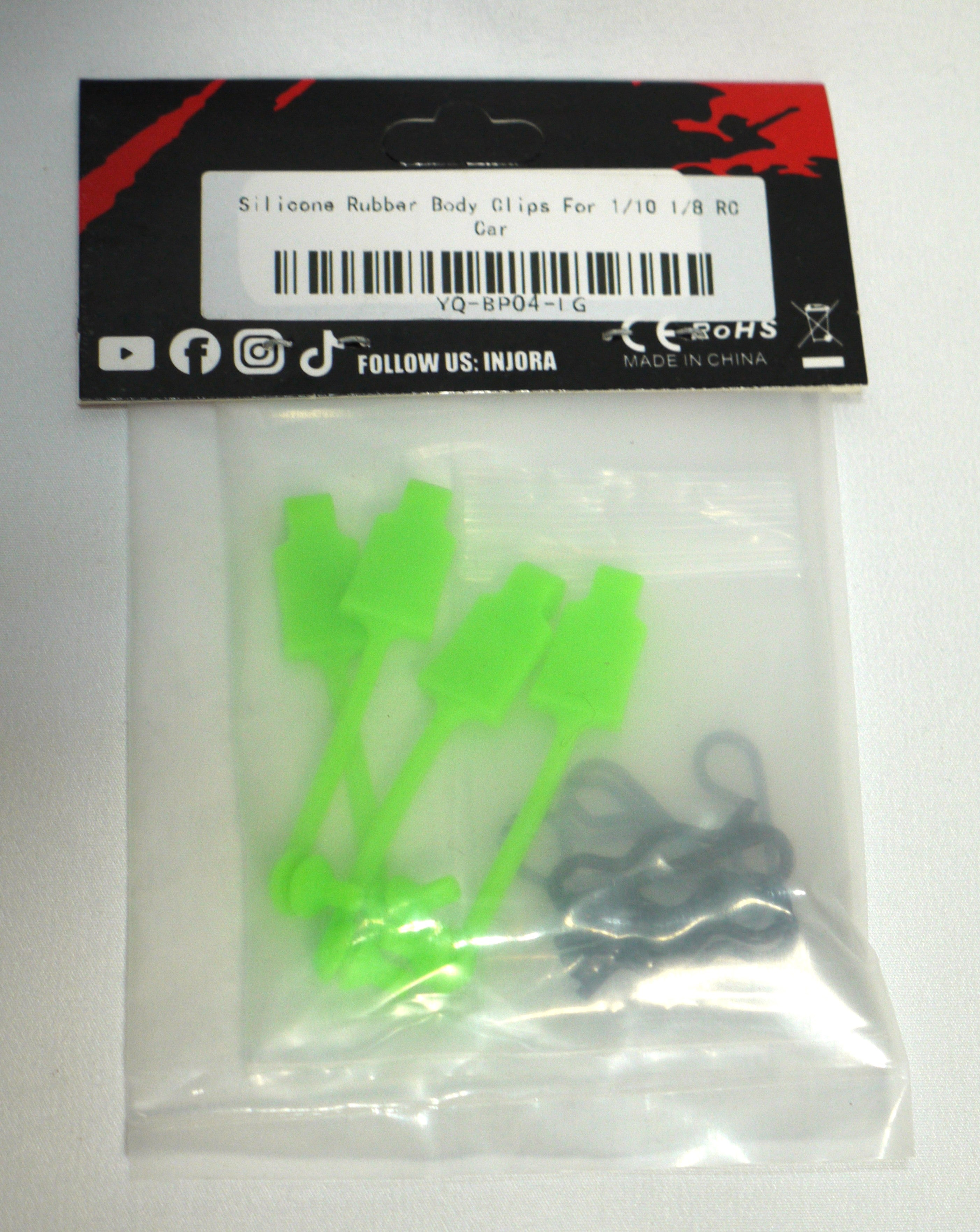 1/10 1/8 RCカー用 シリコンゴム製ボディクリップリテーナー 4個 YQ-BP04(各色)