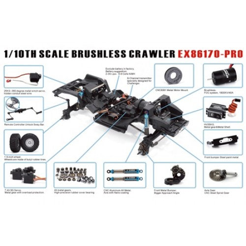 RGT 1/10スケール チャレンジャープロ ロッククローラー EX86170 PRO