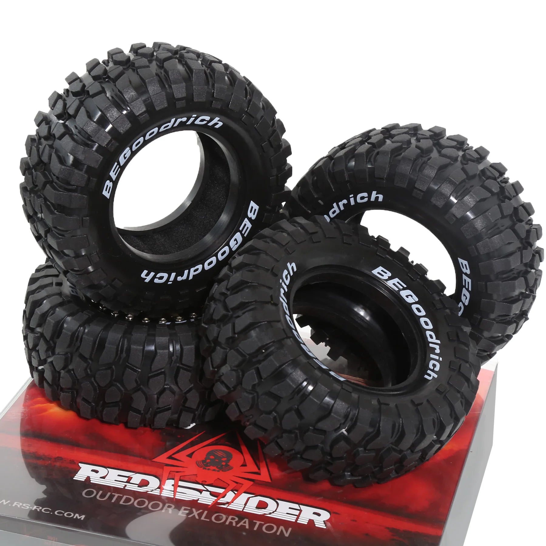 1/10 クローラー用 1.9タイヤ 4本 OD 95mm / 3.46 インチ 1/12 RC クローラーカー MJX H12P H12Y+ 用