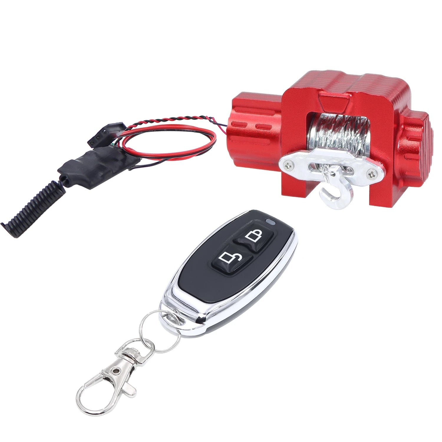 1/18 RCクローラー TRX4M用 コントローラーシステム付き 合金製ウインチ ワイヤレス