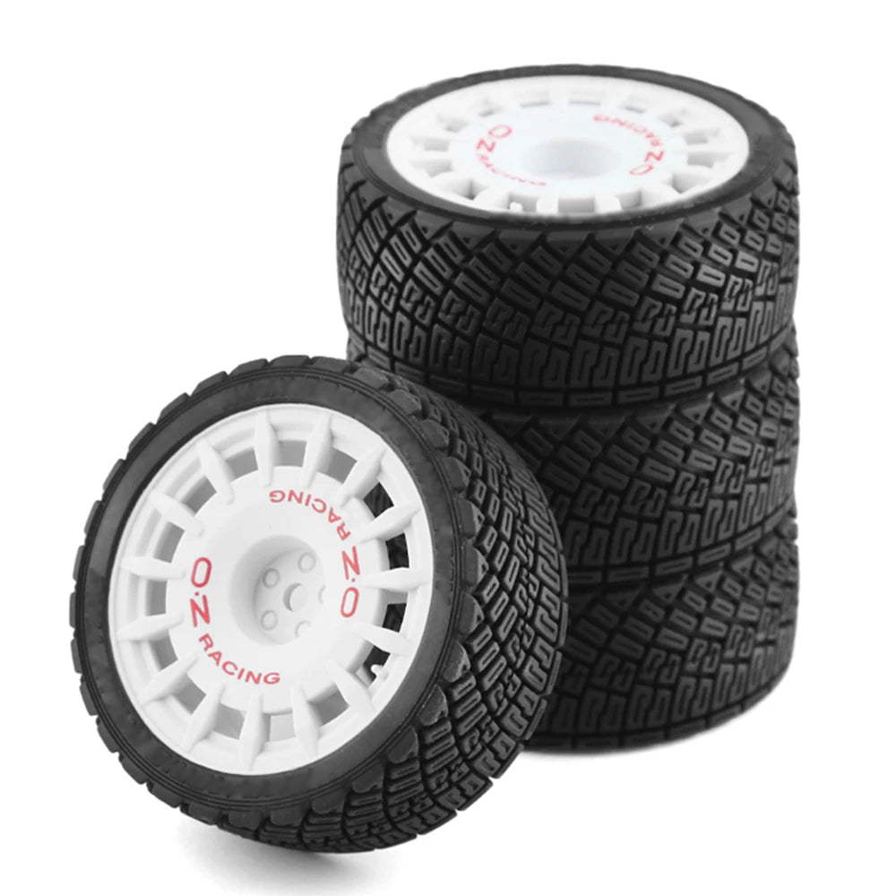 1/10 ラリーカータイヤ TAMIYA TT02 XV01 HSP 94123 HPI KYOSHO WLtoys 用 67mm プラスチックホイール ゴムタイヤ RC ラリー レーシング 4 個