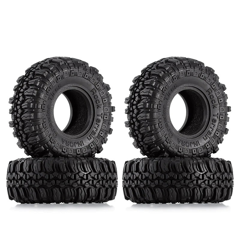 1/18~1/24 TRX4M SCX24 FCX24 ミニクローラー用 1.0インチ 56x22mm ロックテレインタイヤ (スーパーソフトラバー)(4本) (T1005)