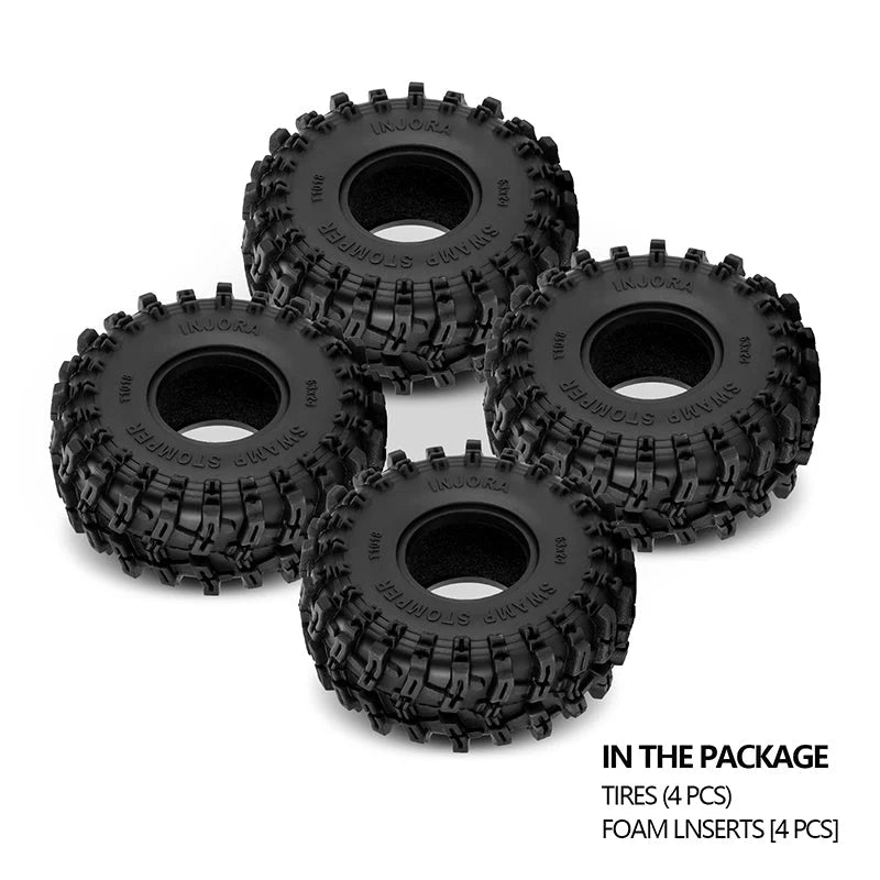 1/18~1/24ミニクローラー用 1.0 インチ スワンプ ストンパー タイヤ (63mm) TRX4M、SCX24、TF24 YQT-1018