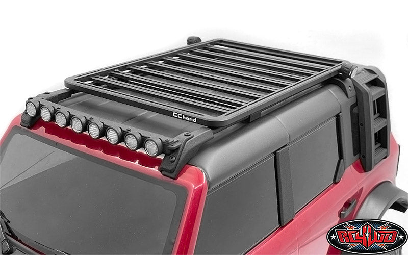 CCHAND Traxxas TRX-4適合 2021 Bronco (スタイルA) 用ルーフレールとメタルルーフラック VVV-C1237