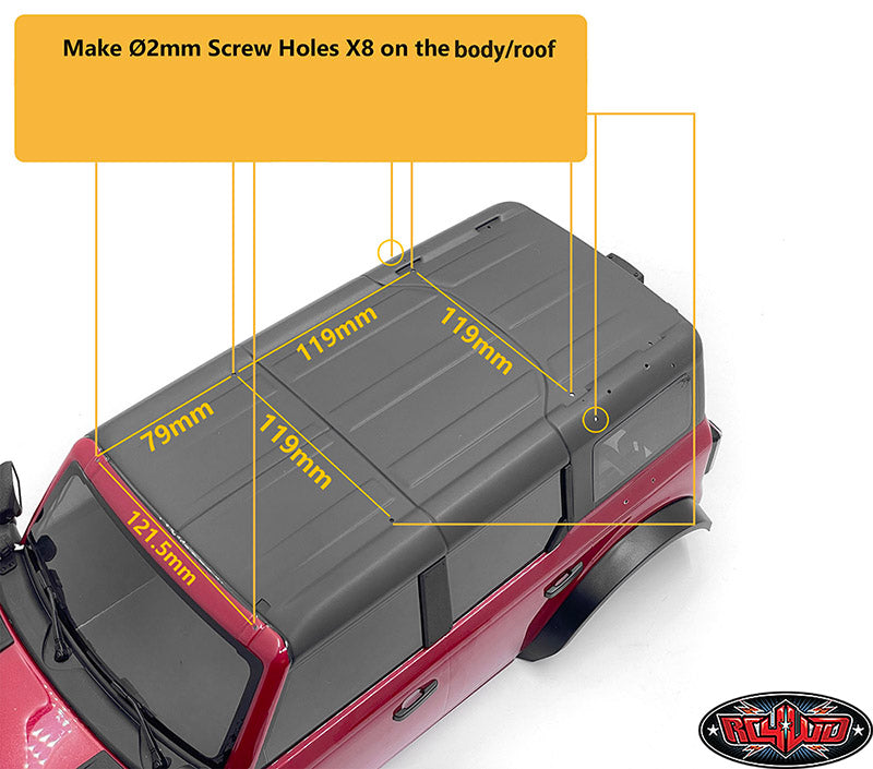 CCHAND Traxxas TRX-4適合 2021 Bronco (スタイルA) 用ルーフレールとメタルルーフラック VVV-C1237