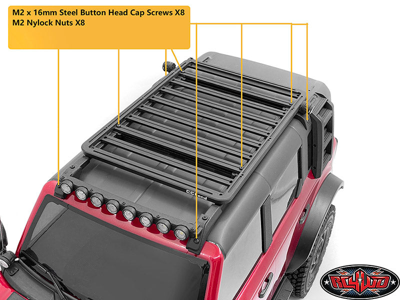 CCHAND Traxxas TRX-4適合 2021 Bronco (スタイルA) 用ルーフレールとメタルルーフラック VVV-C1237