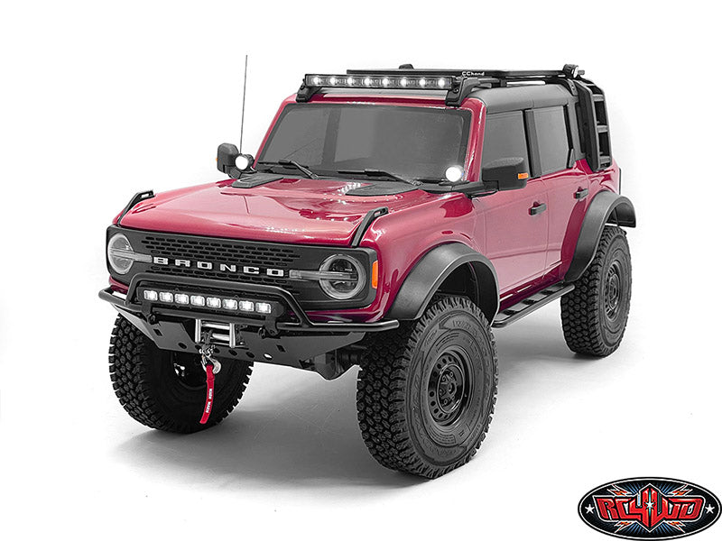 CCHAND Traxxas TRX-4適合 2021 Bronco用 ルーフラックとLEDライトバー(スクエア) VVV-C1239