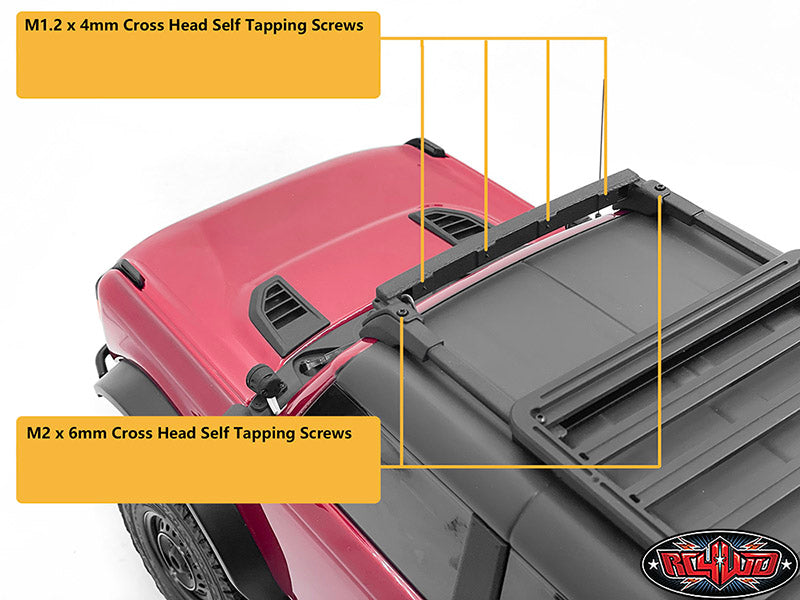 CCHAND Traxxas TRX-4適合 2021 Bronco用 ルーフラックとLEDライトバー(スクエア) VVV-C1239