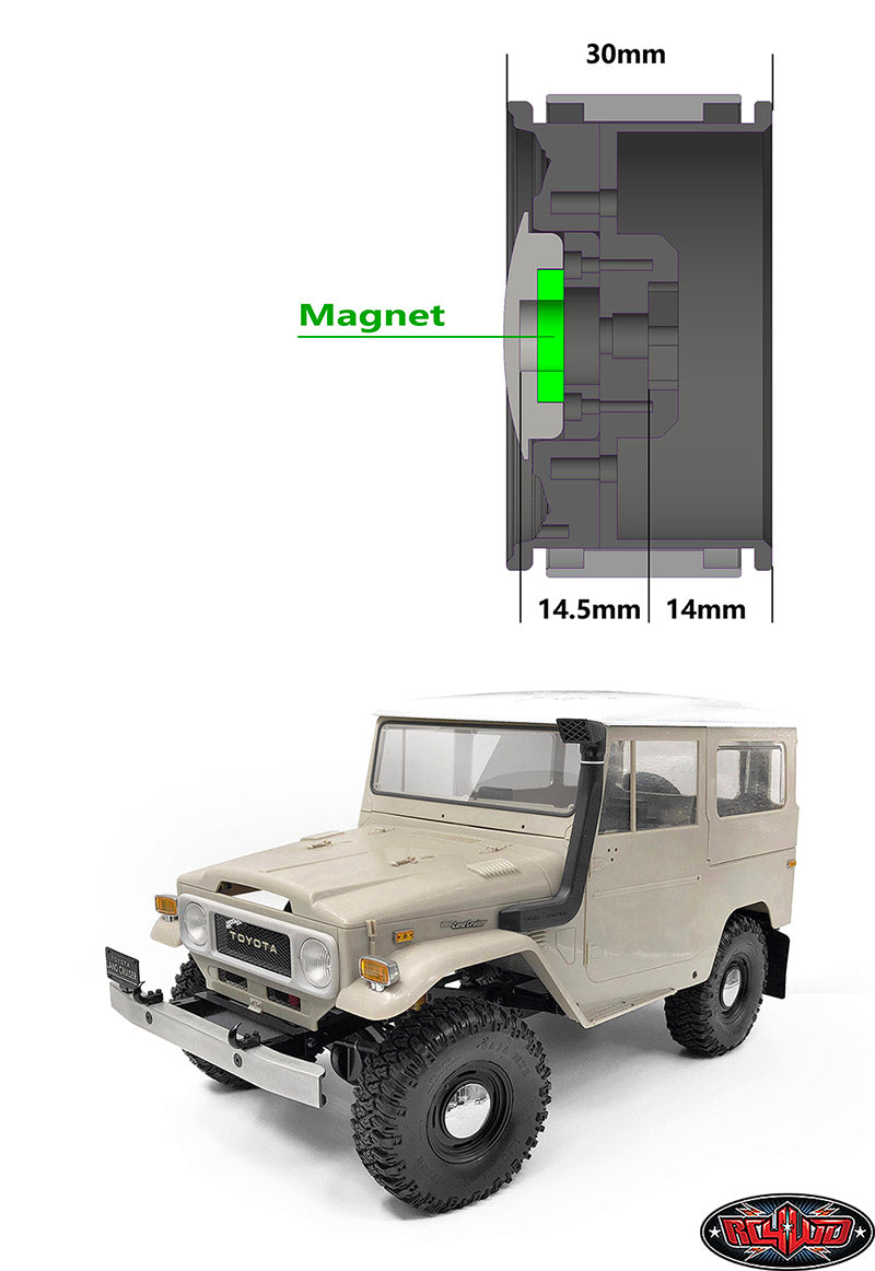CCHAND アナログ 1.9インチ アルミキャップホイール(ブラック) VVV-C1305